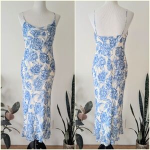 Vintage 90s Ralph Lauren Bias Cut Silk Dress